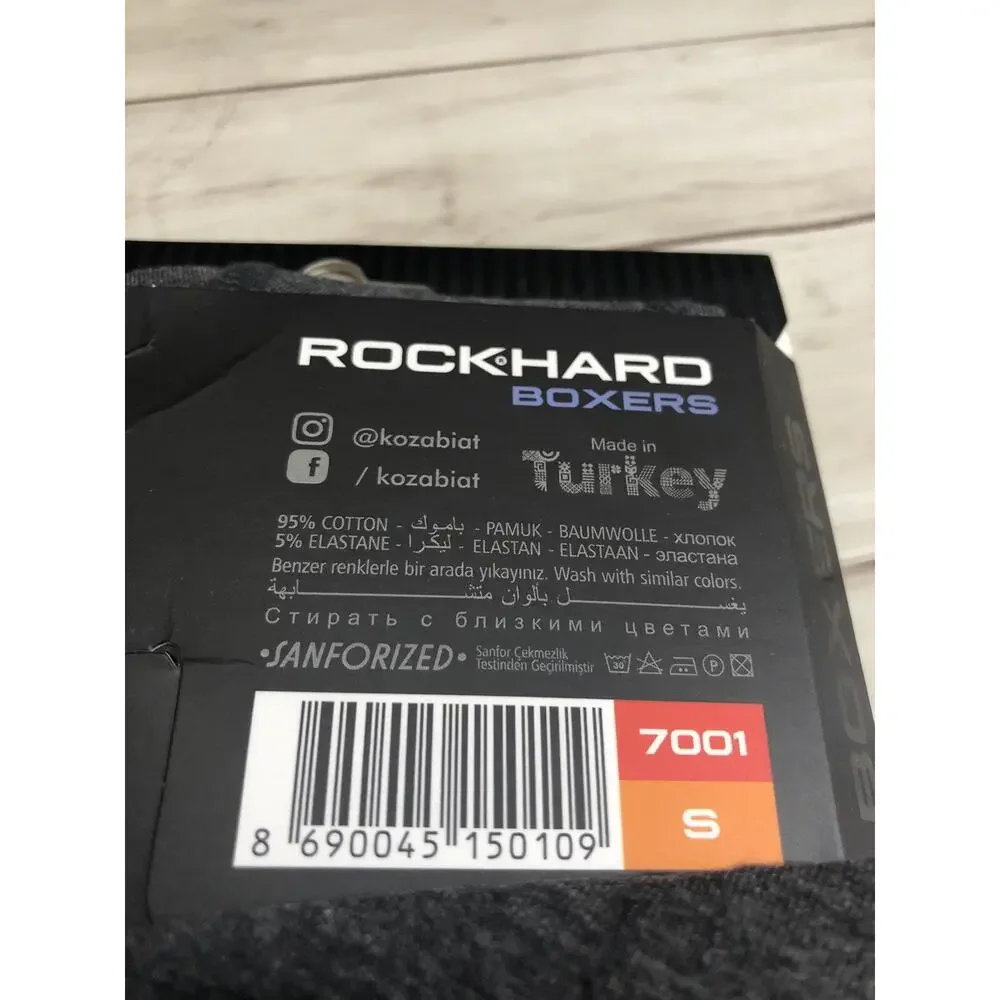 Rock Hard Boxer Trunks Mens Small Black Briefs Black Cotton 6 Pack A5